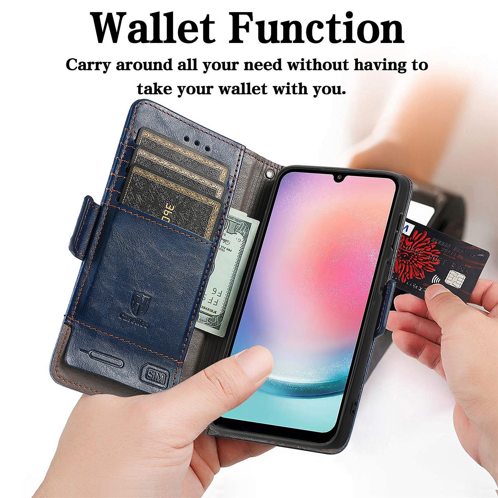 CASENEO 002 Series For Samsung Galaxy A24 4G RFID Blocking Phone Cover Splicing PU Leather Stand Wallet Case CASENEO 002 Series For Samsung Galaxy A24 4G RFID Blocking Phone Cover Splicing PU Leather Stand Wallet Case